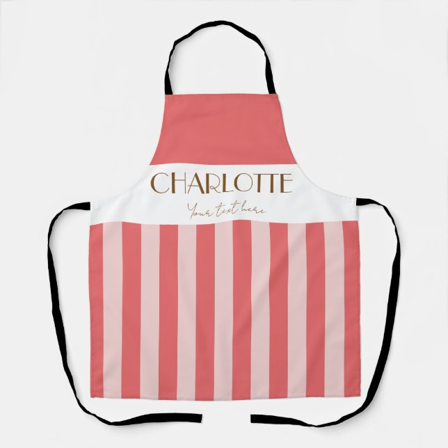 Stylish Colourful Stripes flesh pink template Apron (Front)