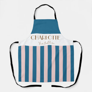 Stylish Colourful Stripes Nautical Blue template Apron