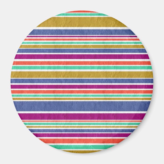 Stylish Colourful Stripes Pattern Magnet (Front)