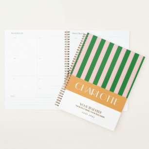 Stylish Colourful Stripes Personalised Planner