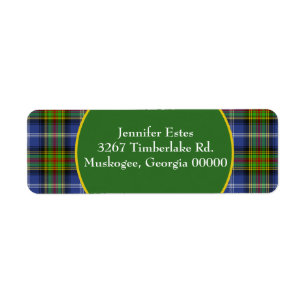 Stylish Colourful Tartan Plaid Return Address