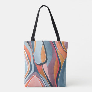 Stylish Colourful Watercolor Abstract Art Tote Bag
