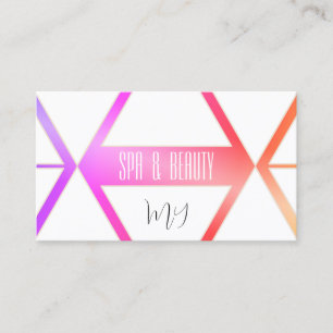 Stylish Colourful with White Geometric and Monogra Business Card