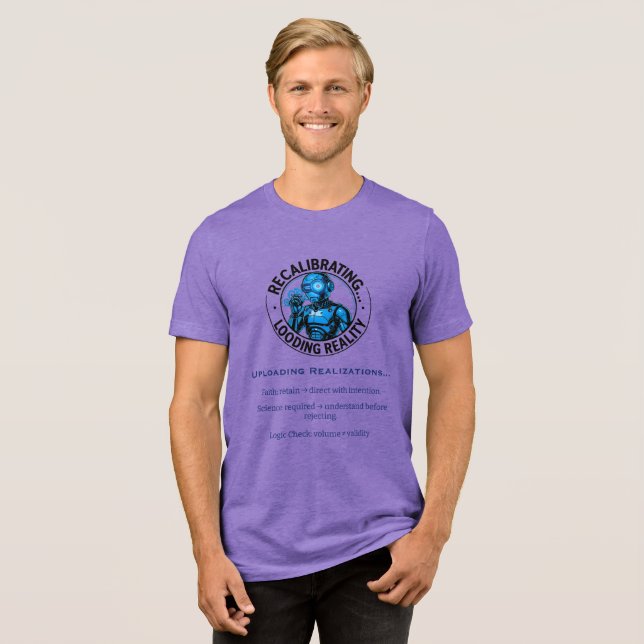 Stylish Colours - Robots Reality Check Tri-Blend Shirt (Front Full)