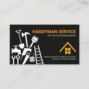 Stylish Construction Handyman Tools Home Repairs Business Card