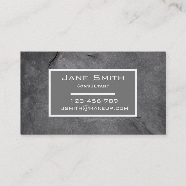 Stylish consultant grey slate business business card (Front)