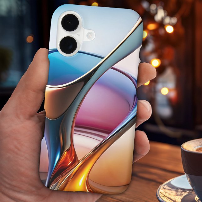 Stylish Contemporary Art Abstract Phone Case (Chic phone case featuring an abstract stylish design in a combination of bold and pastel colors)