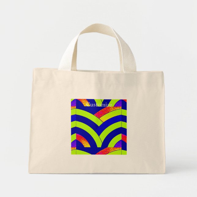 stylish contemporary chic chevron  mini tote bag (Front)