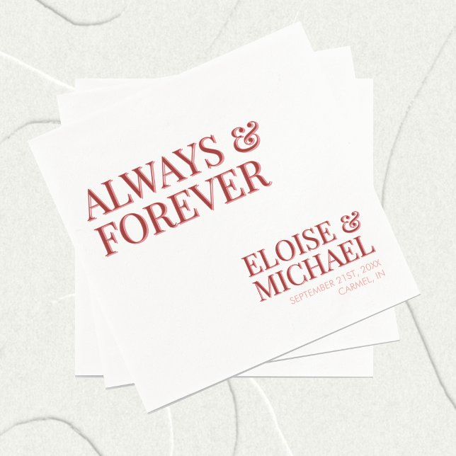 Stylish Contemporary Pink and Red Wedding Napkin (Stylish Contemporary Pink and Red Wedding Napkins)