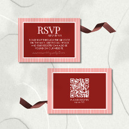 Stylish Contemporary Pink and Red Wedding RSVP Card