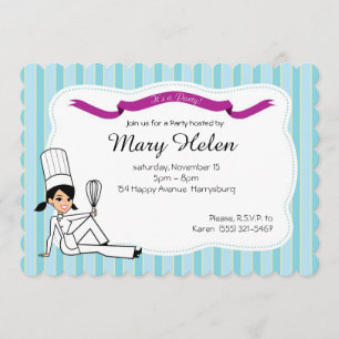 Stylish Cooking Party Personalised Invitation