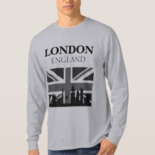 Stylish Cool Black Grey London Union Jack T-Shirt