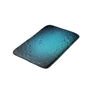 Stylish Cool Blue water drops Bath Mat