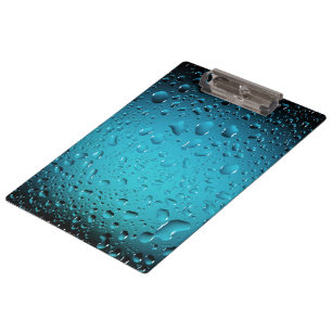 Stylish Cool Blue water drops Clipboard