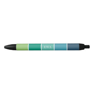 Stylish Cool Colour Blocks Personalised Black Ink Pen