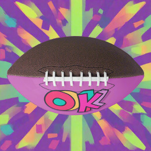Stylish Cool Colourful "OK" Bold Purple Sports  American Football