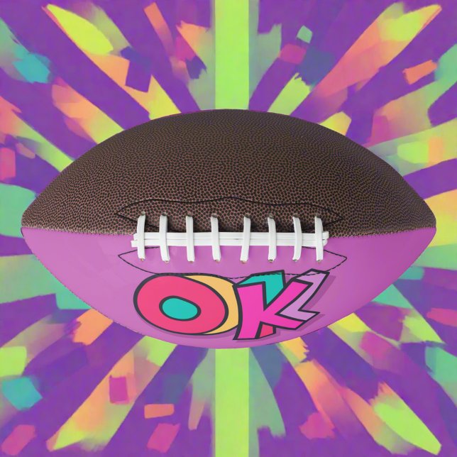 Stylish Cool Colourful "OK" Bold Purple Sports  American Football (Creator Uploaded)