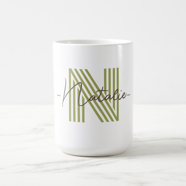 Stylish cool letter design Personalised gift cute Coffee Mug (Center)