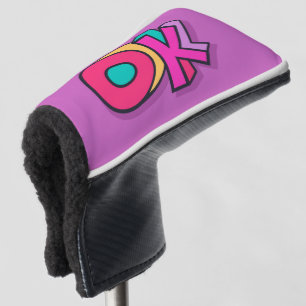 Stylish Cool "OK" Bold Colours Purple Sports Golf Head Cover
