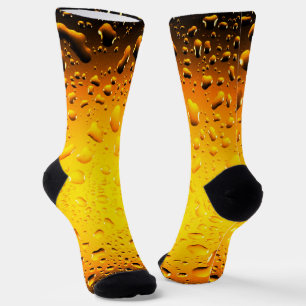 Stylish Cool Yellow water drops beer Socks