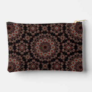 Stylish Copper & Rose Gold Mandala Dot Design Accessory Pouch