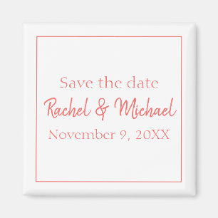 Stylish Coral and White Magnet