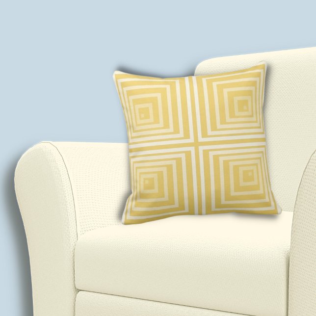 Stylish Cornered Yellow Regular Square Pattern Cushion (Stylish Cornered Yellow Regular Square Pattern Throw Pillow)