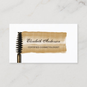 Stylish Cosmetologist Elegant Gold Mascara Brush Business Card
