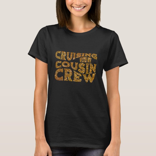 Stylish COUSIN CREW Glitter T-Shirt (Front)