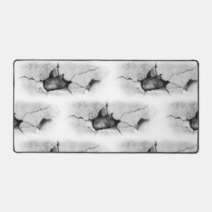 Stylish Cracked Look Artistic Photo Design Funny Desk Mat