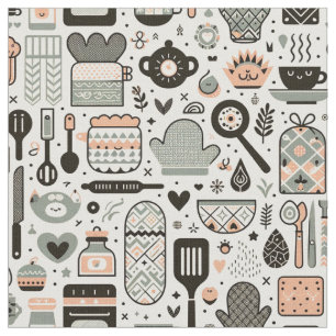 Stylish Crafting Fabric - Modern Culinary Design
