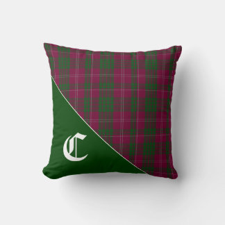 Stylish Crawford Clan Tartan Plaid Monogram Cushion