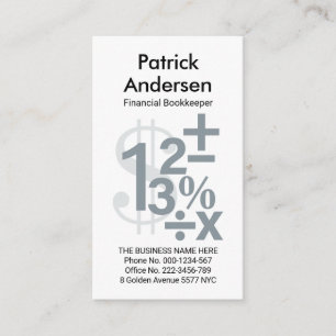 Stylish Creative Financial Numbers Business Card