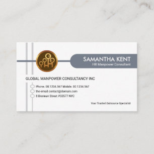 Stylish Creative Grey Crisscross HR Manpower Business Card