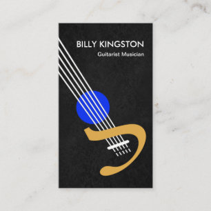 Stylish Creative Guitar Grey Grunge Guitarist Business Card