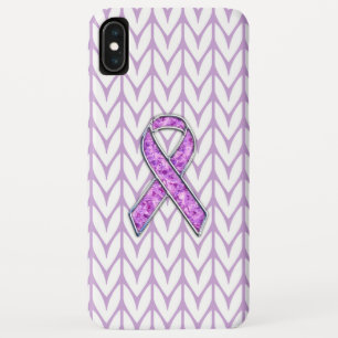 Stylish Crystal Pink Ribbon Awareness Knit iPhone XS Max Case