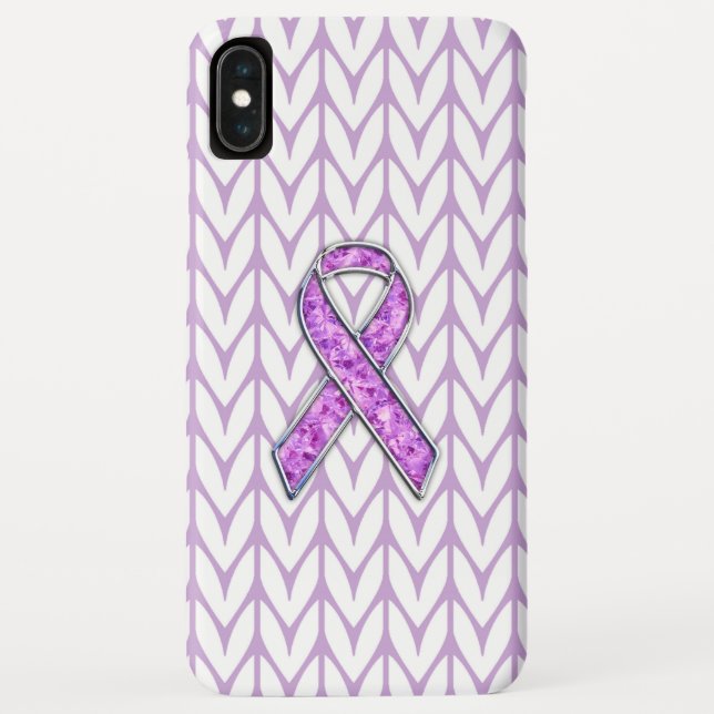 Stylish Crystal Pink Ribbon Awareness Knit Case-Mate iPhone Case (Back)
