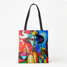 Stylish Cubism Lady Tote Bag