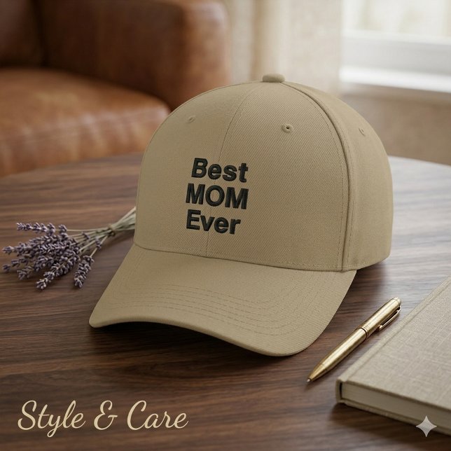 Stylish Custom Best MOM Ever Text Embroidered Hat (Stylish Custom Best MOM Ever Text Embroidered Baseball Cap)