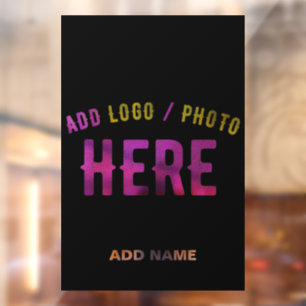 STYLISH CUSTOM BLACK BRANDED PARTIAL TRANSPARENT WINDOW CLING