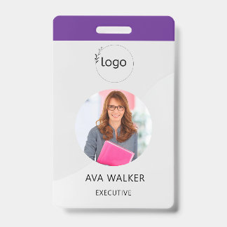Stylish Custom Company Employee Photo Badge ID Badge