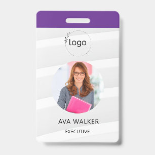 Stylish Custom Company Employee Photo Badge ID Badge