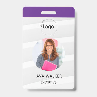 Stylish Custom Company Employee Photo Badge ID Badge