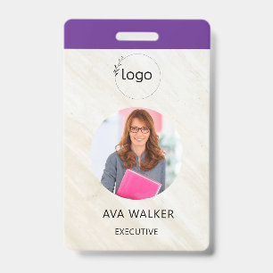 Stylish Custom Company Employee Photo Badge ID Badge