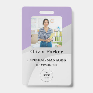 Stylish Custom Company Employee Photo Badge ID Badge