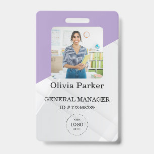 Stylish Custom Company Employee Photo Badge ID Badge