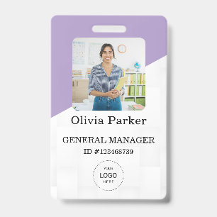 Stylish Custom Company Employee Photo Badge ID Badge