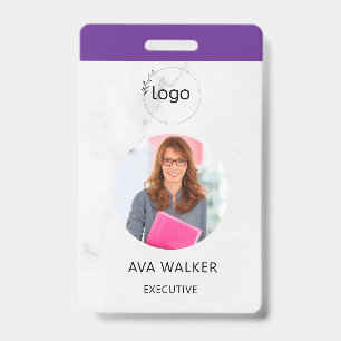 Stylish Custom Company Employee Photo Badge ID Badge