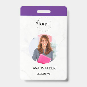 Stylish Custom Company Employee Photo Badge ID Badge
