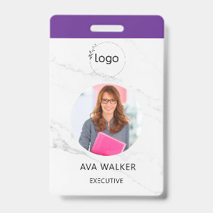 Stylish Custom Company Employee Photo Badge ID Badge